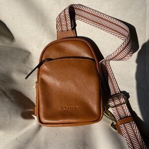 Kattee Brown Leather Crossbody Bag